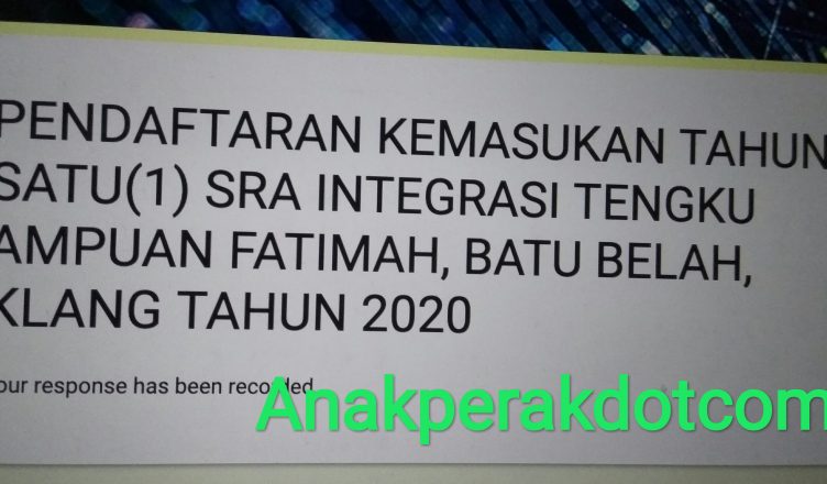 PENDAFTARAN KEMASUKAN DARJAH 1/2020 KE SRA INTEGRASI (SRAI ...
